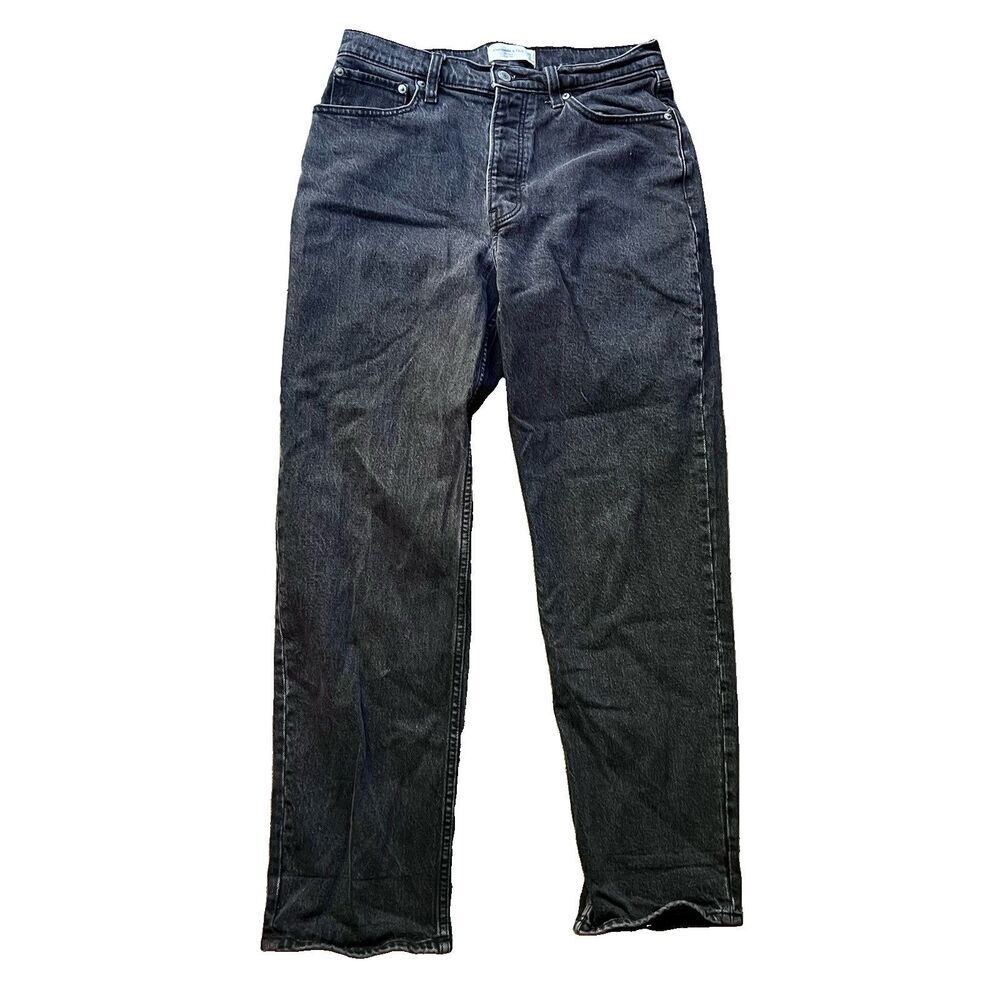 Abercrombie & Fitch The Dad High Rise Black Denim Jeans Button Fly Women's 8